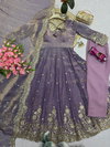 Ssc 718 Fandy Silk Embroidery Sequence Work Readymade Suits